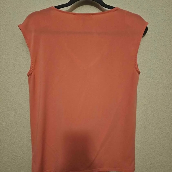 Michael Kors Top M Coral Sleeveless Drape - Picture 4 of 4